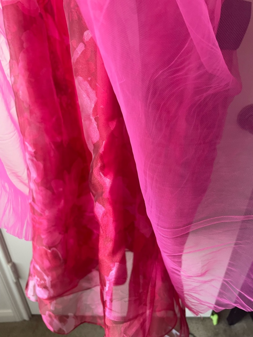Lulu's Vibrant Hot Pink Tulle Strapless Party Dress - Picture 9 of 12